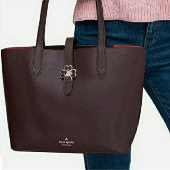 kate spade Handbags - Kate Spade Kaci Maroon Leather Tote Purse Satchel Hot Pink Lining